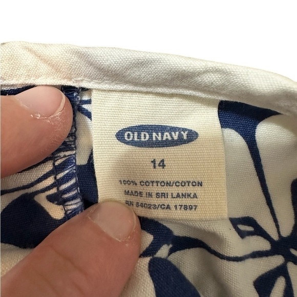 Old Navy Hibiscus Navy Cotton Strap Short Hawaiian Dress Size Girls 14 Tropical - Picture 5 of 5